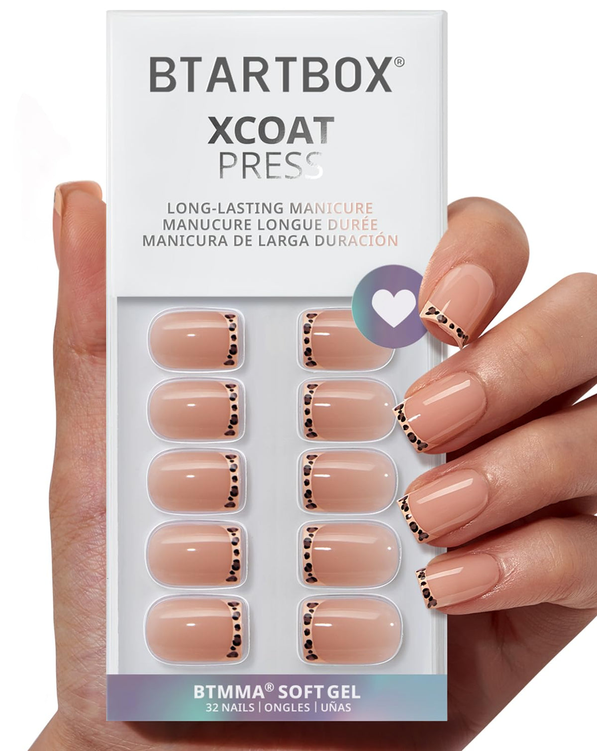 BTArtbox Dangerous Game nails square leopard kit showing ready-to-wear press-on for chic style