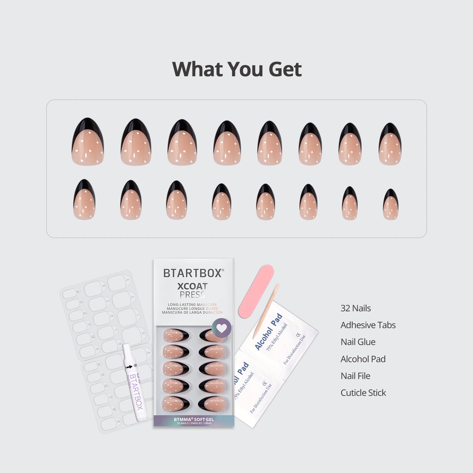 BTArtbox Dot Couture nail file and tools show precise shaping and flawless finish.