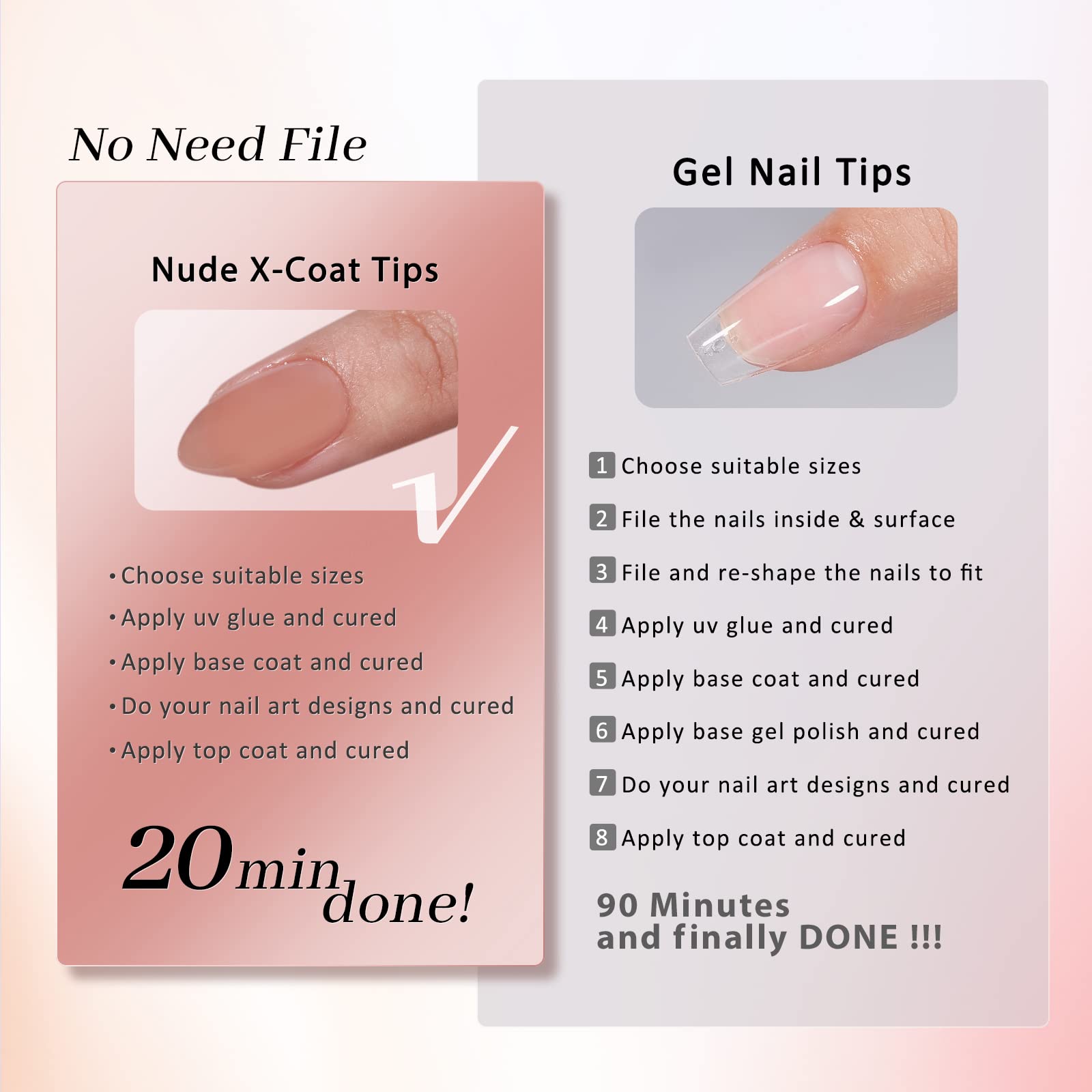 BTArtbox flat and curved nails compatibility demonstrating malleable soft gel tips.