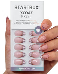 BTArtbox Pink Aurora nails with gel glow offer at-home elegance.