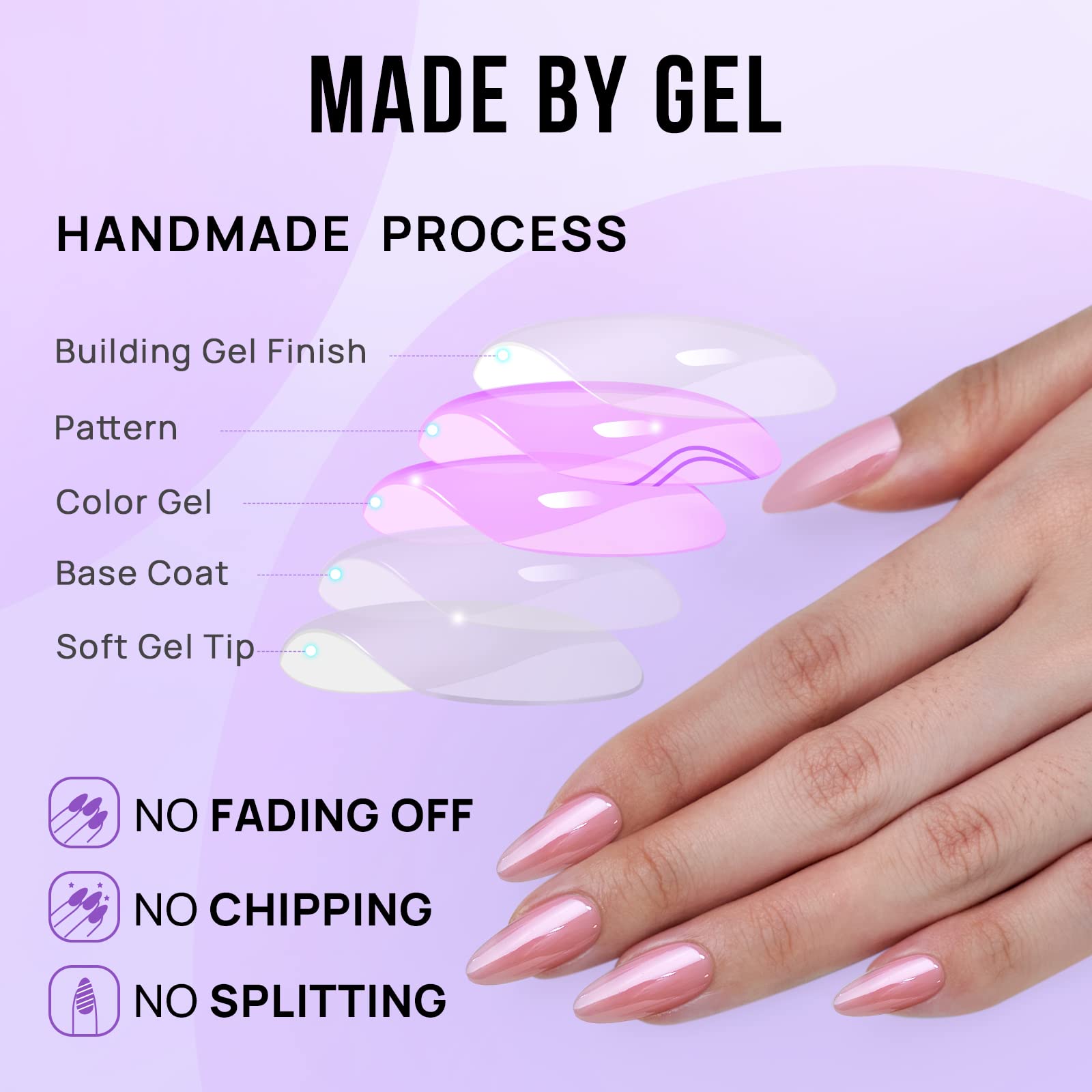 BTArtbox Lotus Glazed almond nails offer flexible wear for typing and tasks