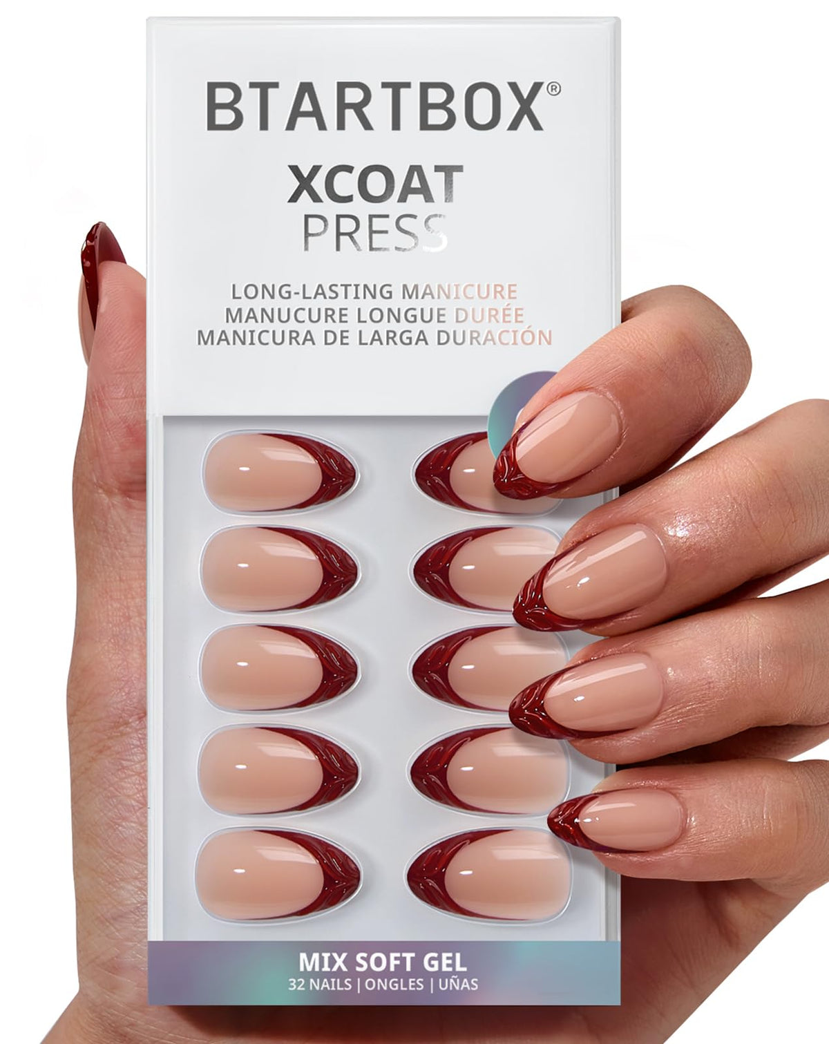 BTArtbox Lucky Stripe nails in box ready for quick at-home manicure.