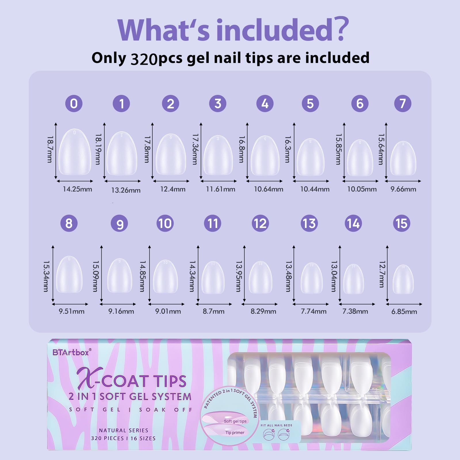 BTArtbox Matte finish clear nail tips emphasize natural look