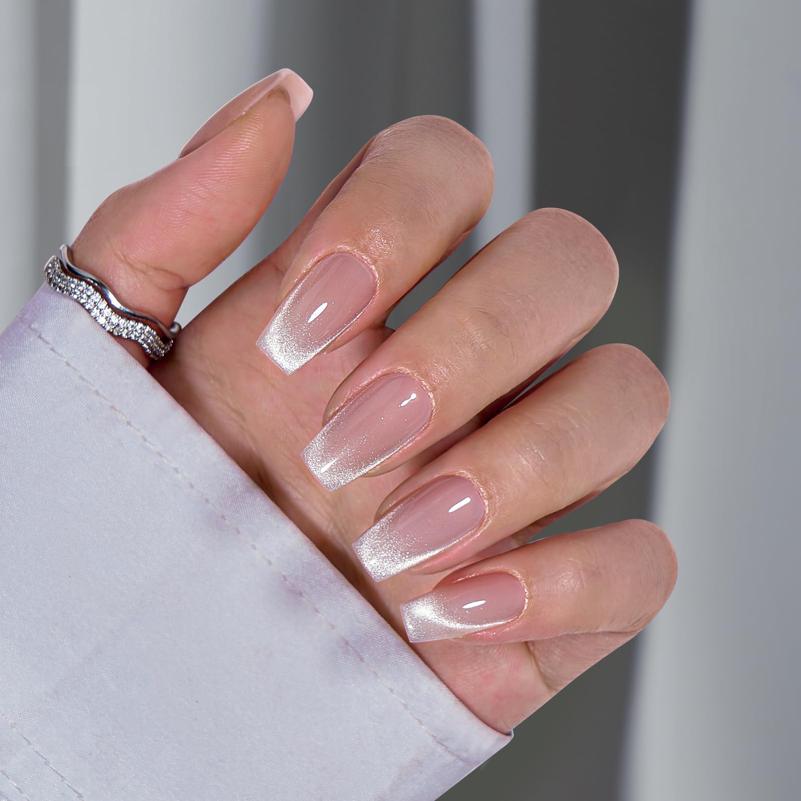BTArtbox Milky Way cat-eye nails with subtle shimmer for daily elegance