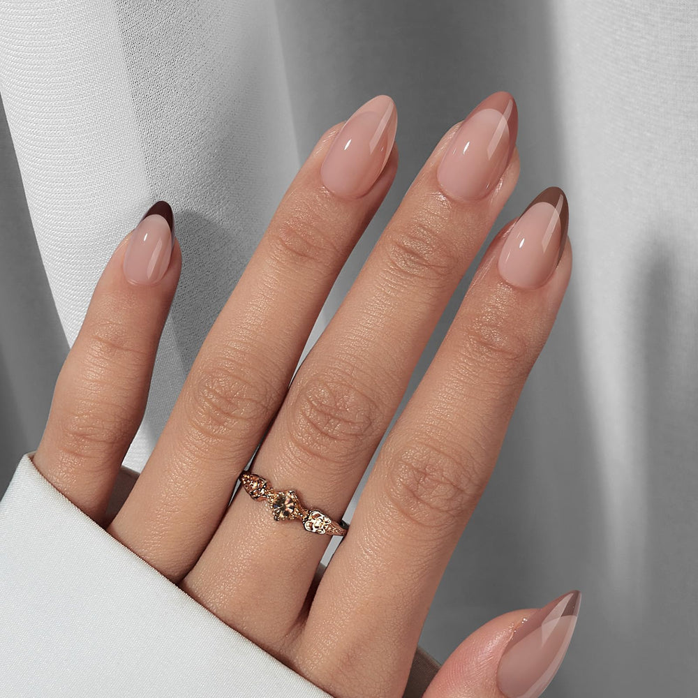 BTArtbox Morning Coffee nails close-up reveals gel pattern for durable wear