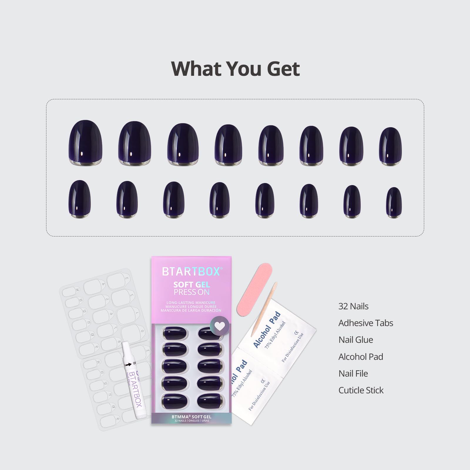 BTArtbox nail glue and adhesive tabs kit for easy application