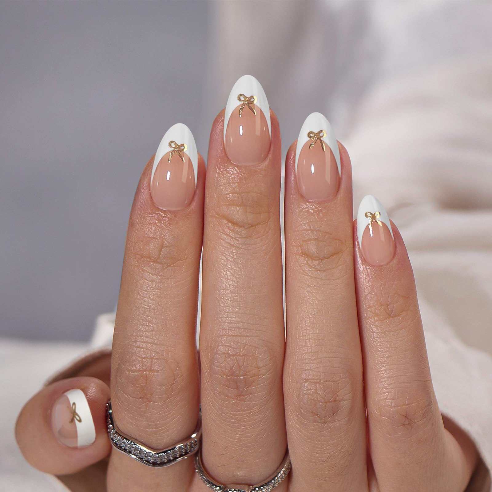 BTArtbox nails on hand closeup show almond shape and comfortable wear.