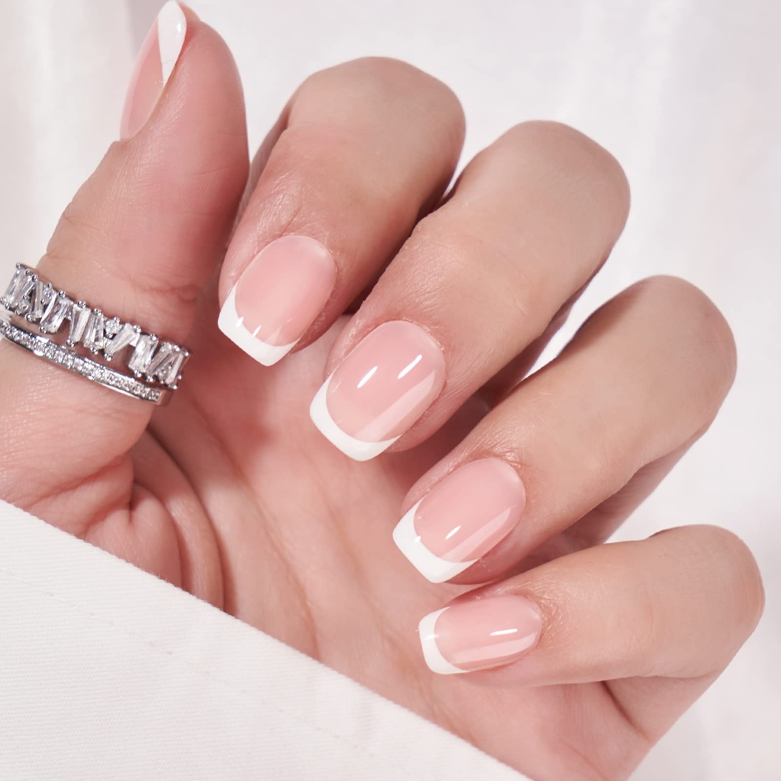 BTArtbox no-fade-out color test indicating long-lasting white French tip look.
