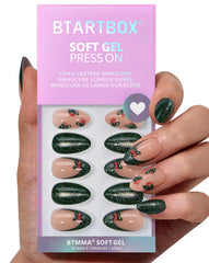 BTArtbox press-on nails almond holly hypnotic closeup for natural-looking daily wear