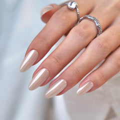 BTArtbox almond nails on natural nail; durable wear for typing and daily tasks