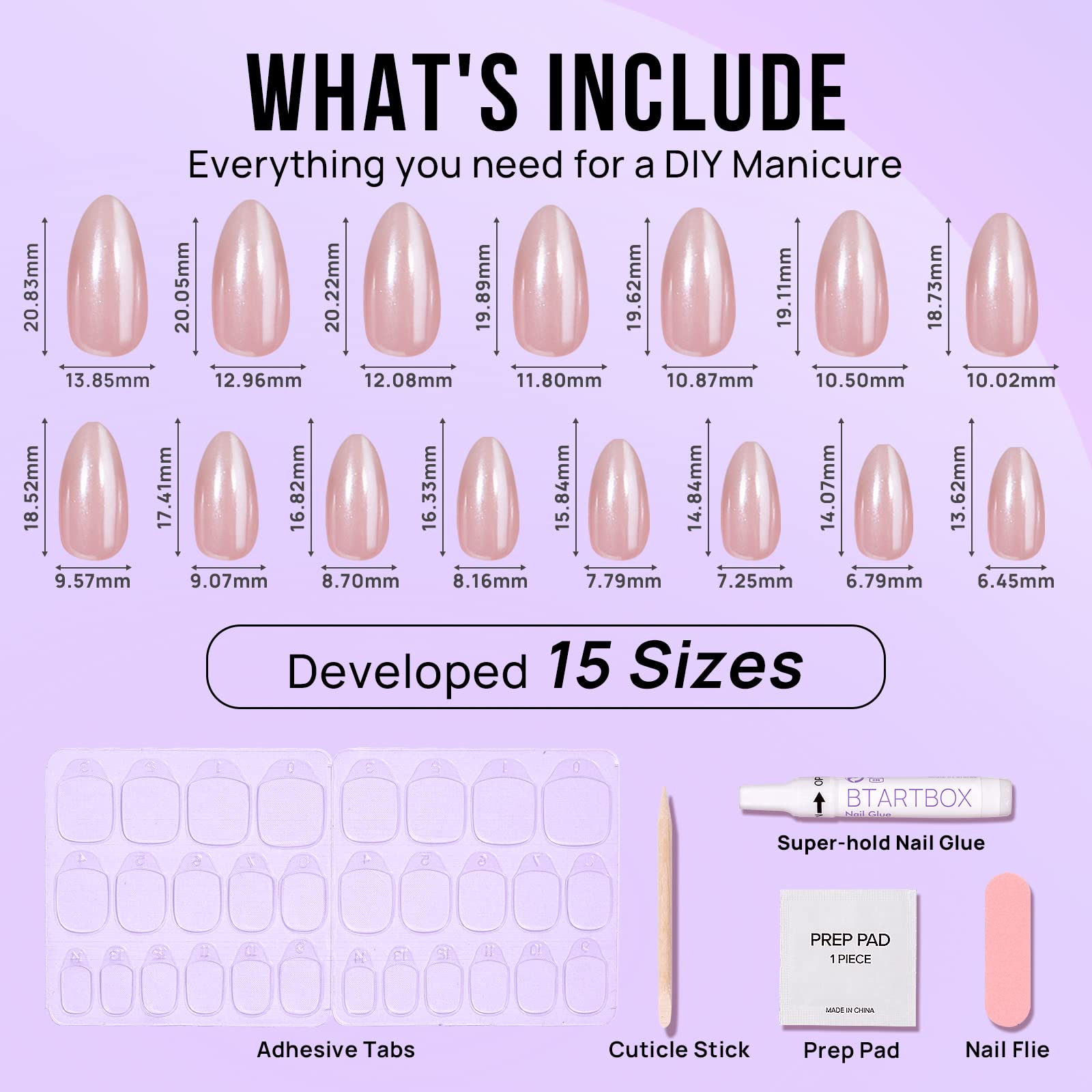BTArtbox almond nude nails flexible natural fit for daily tasks
