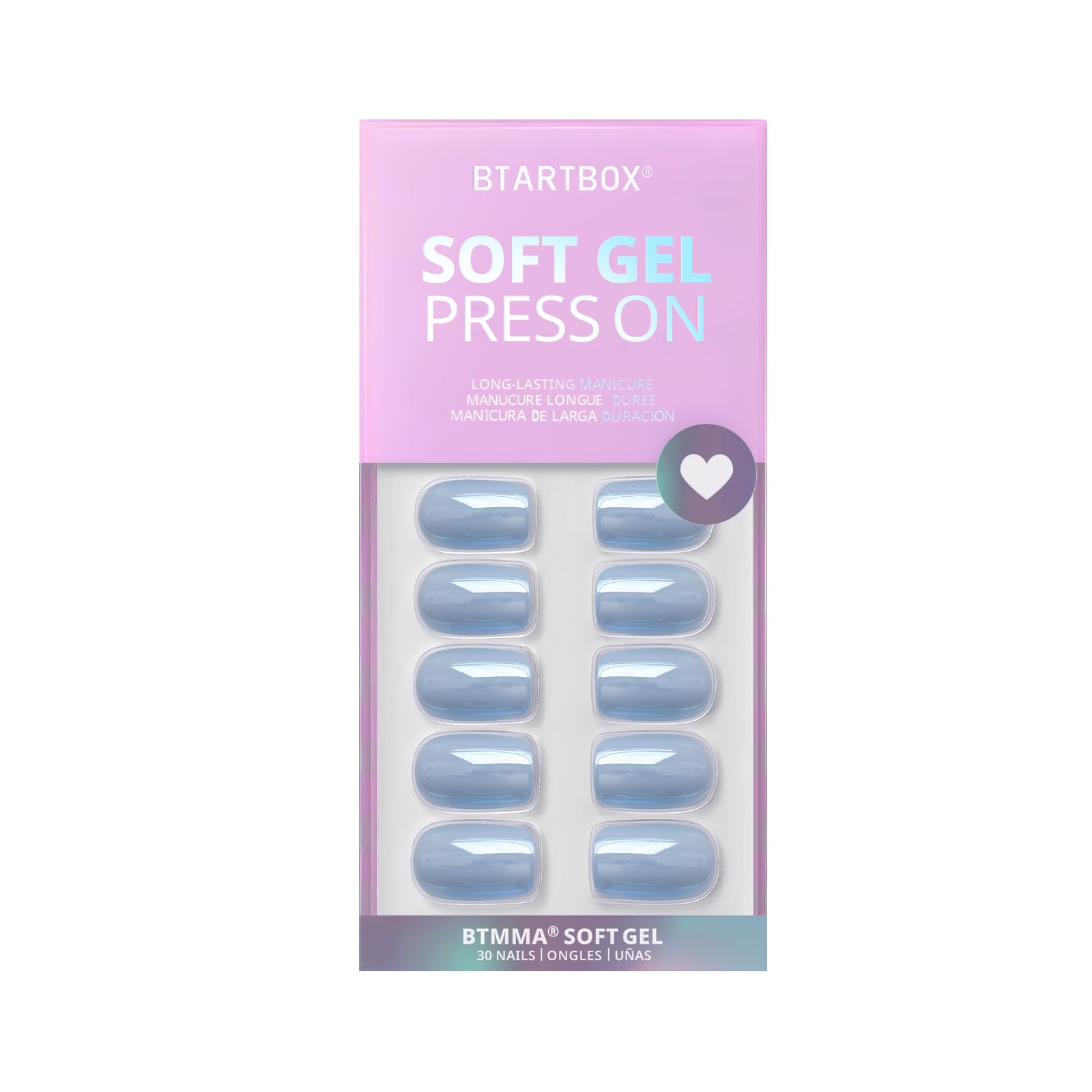 BTArtbox press-on nails kit includes glue and adhesive tabs for quick, at-home manicures.