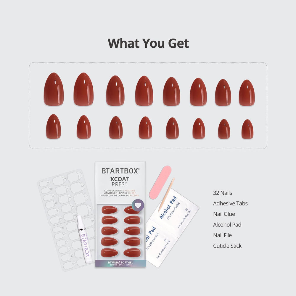 BTArtbox kit includes glue, tabs, file, stick, pads for a complete manicure.