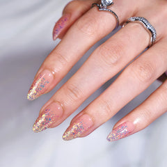 BTArtbox press-on nails medium pattern close-up reveals gel finish