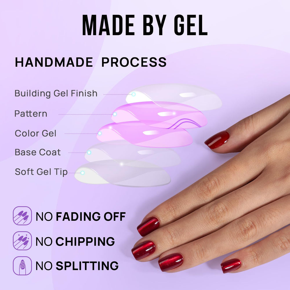 BTArtbox red cat-eye square nails shown long-wear for daily use