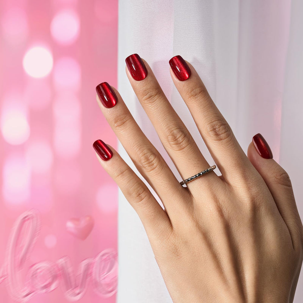 BTArtbox red cat-eye nails packaging set ready as a thoughtful gift option