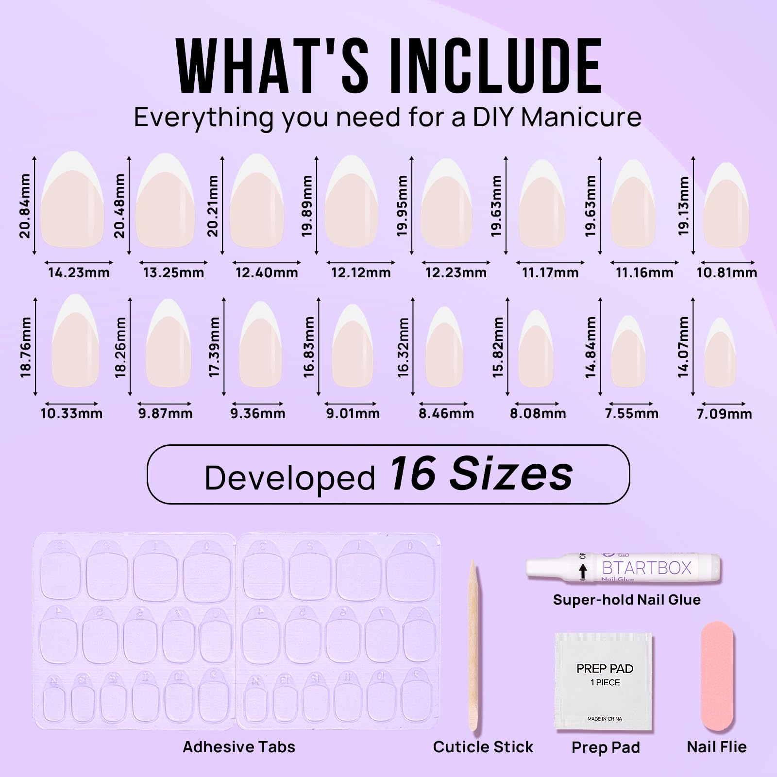 BTArtbox 16-sizes chart enables a custom fit.