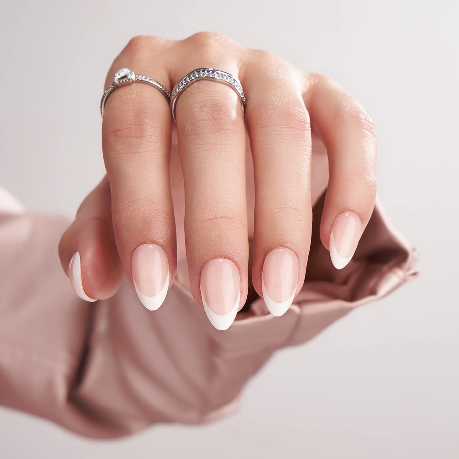 BTArtbox short almond French tip collection for quick, elegant salon-style nails.