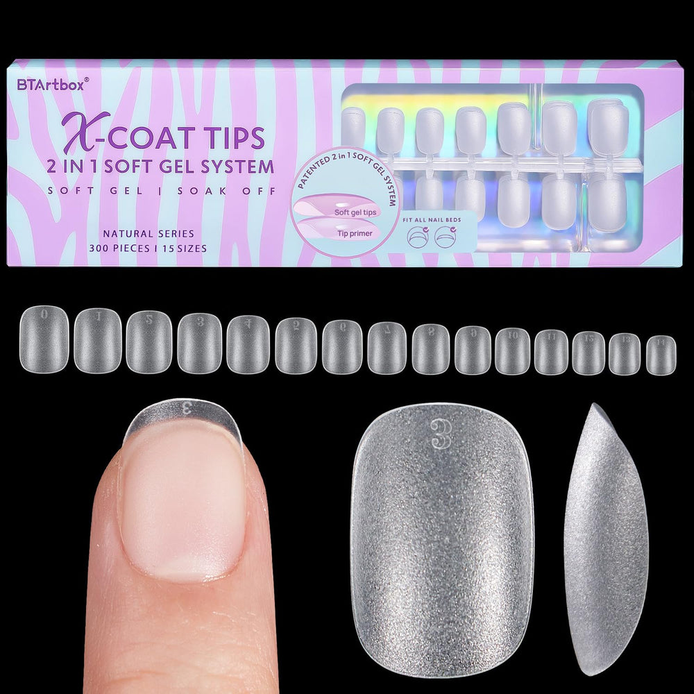 BTArtbox puntas de gel extra cortas con forma cuadrada para manicura en casa