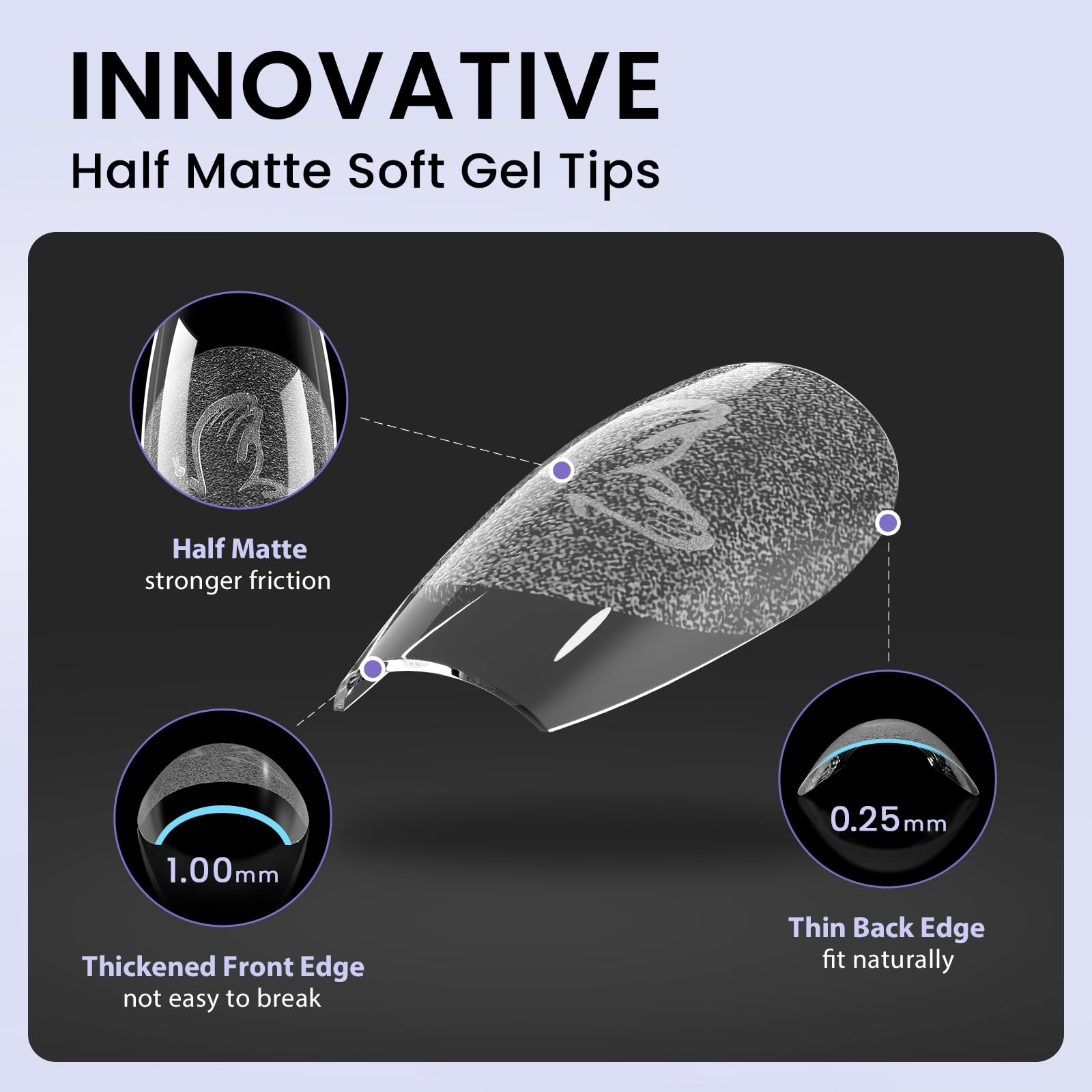 BTArtbox short almond nail tips 16-sizes chart highlights precise fitting options