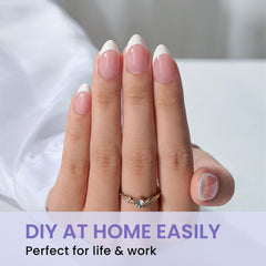 BTArtbox short almond nail tips closeup matte finish for natural looking extensions