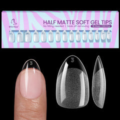 BTArtbox short almond nail tips packaging showcases a 320-piece set for versatile extensions