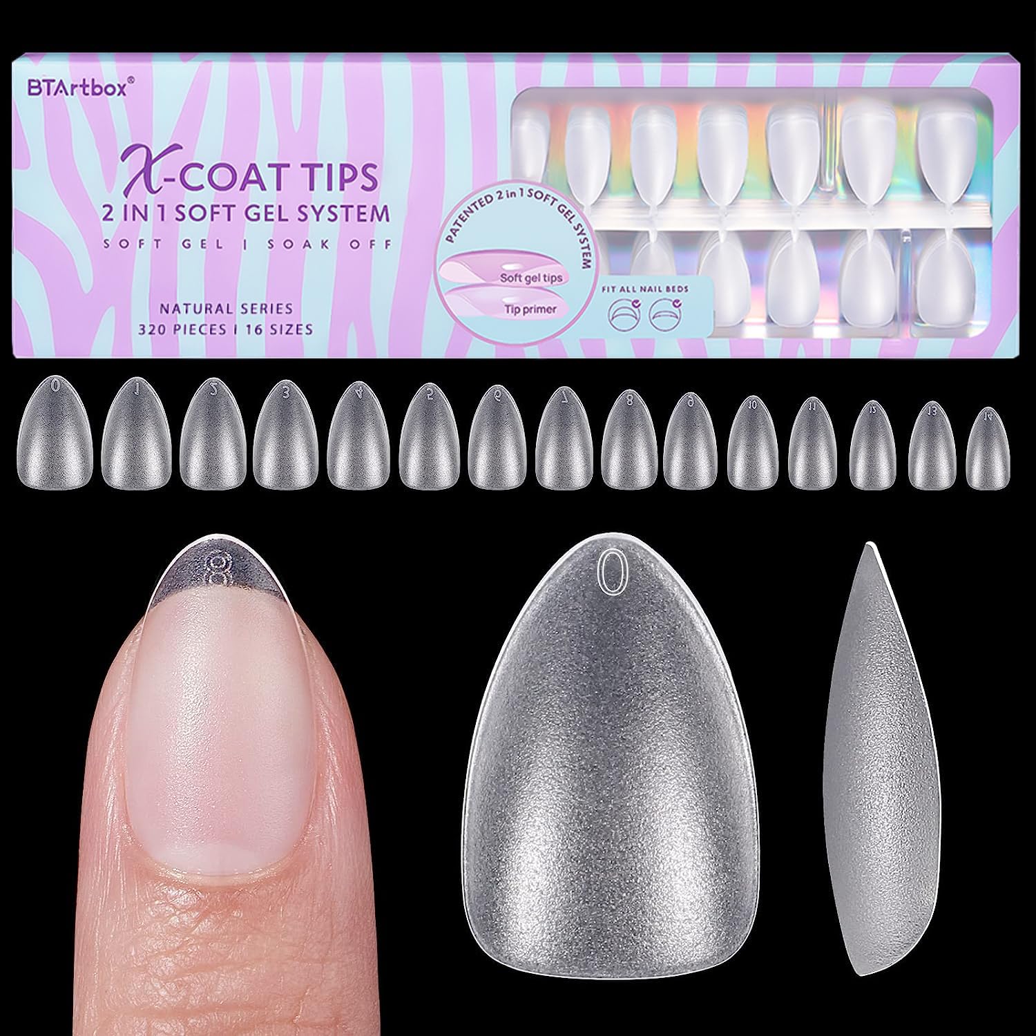 BTArtbox short almond nail tips primer adhesion enhances DIY extension hold
