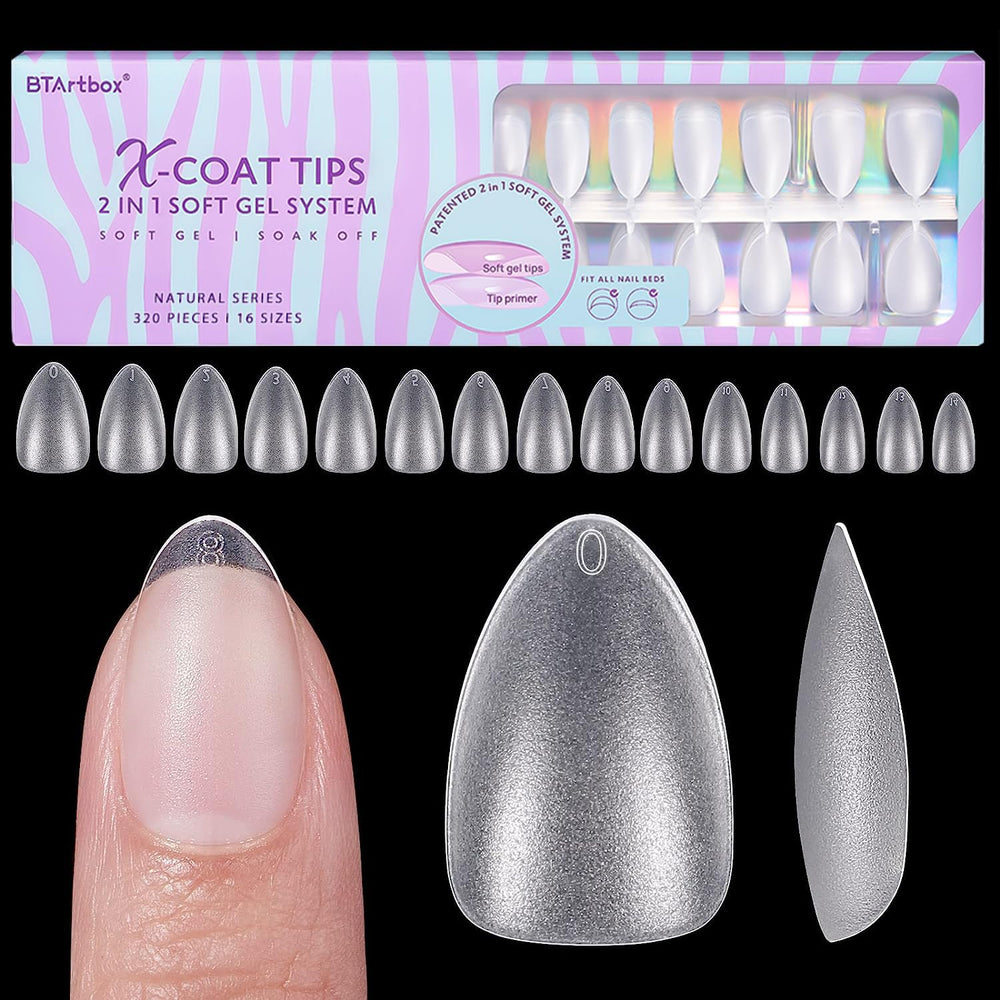 BTArtbox short almond nail tips primer adhesion enhances DIY extension hold
