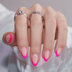 BTArtbox short hot pink berry French nails ready for everyday wear and quick changes
