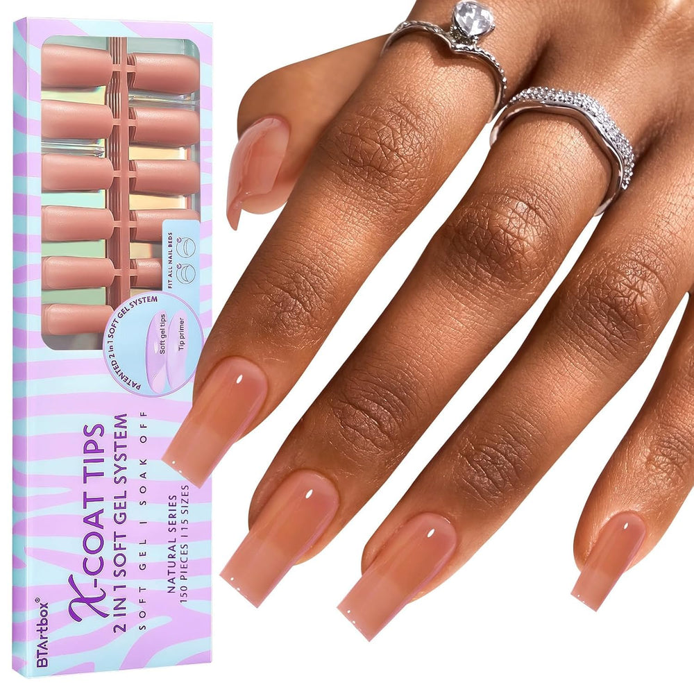BTArtbox soft gel nail tips square packaging for quick DIY nails.