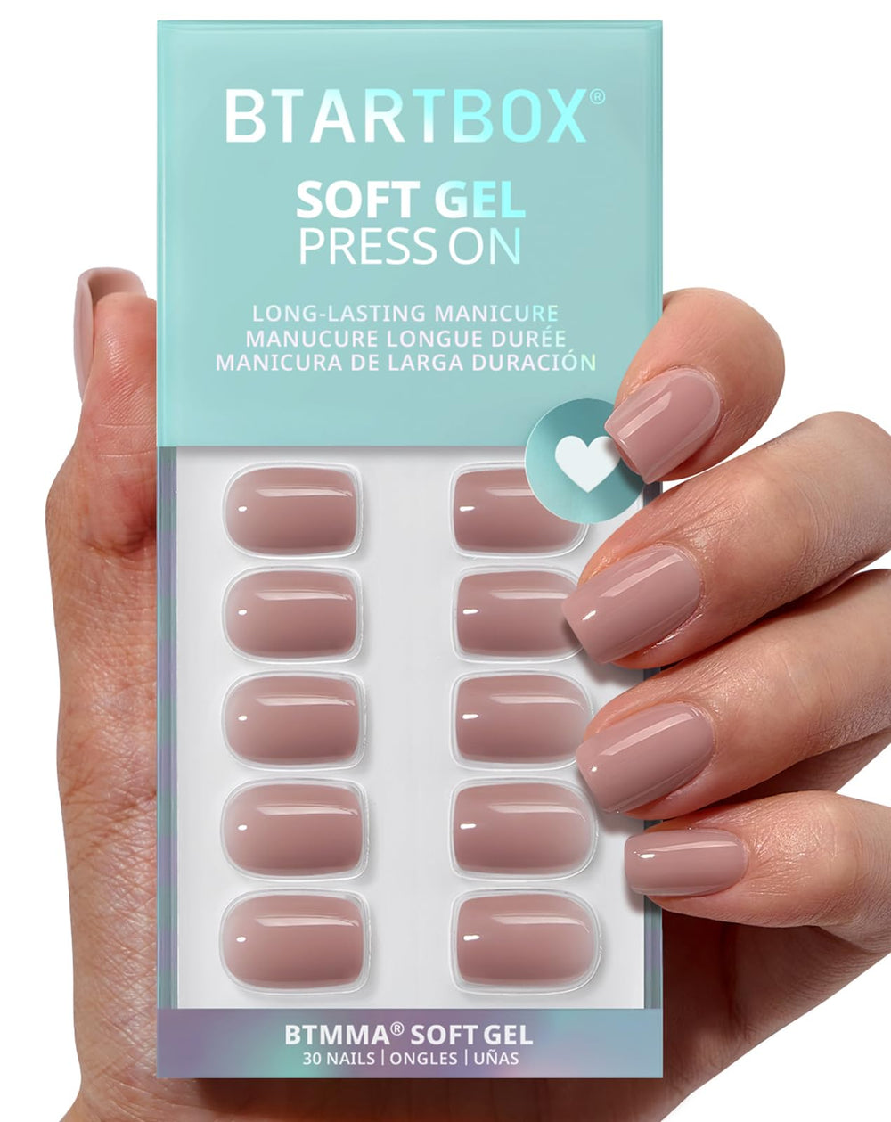 BTArtbox taro nude squoval nails assembled showcase natural, durable press-on manicure.