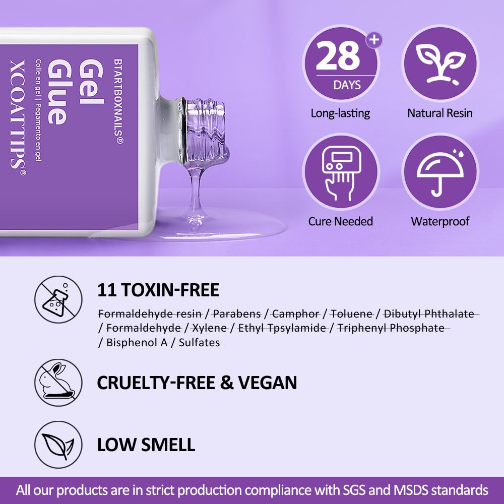 BTARTBOXNAILS clear nail surface shows natural lift and edge coverage during application.