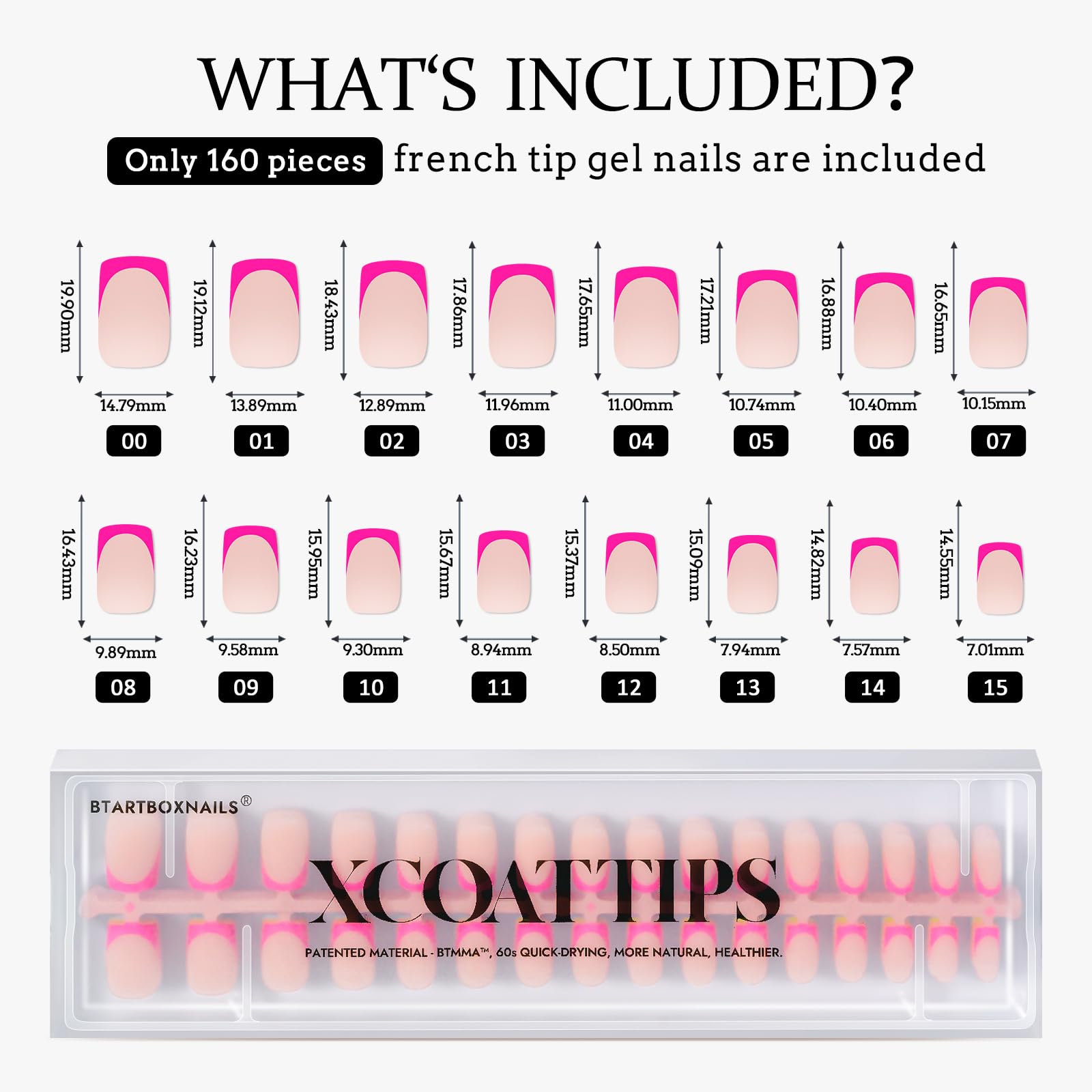 BTArtboxnails French tip nails ready for fast at-home application.
