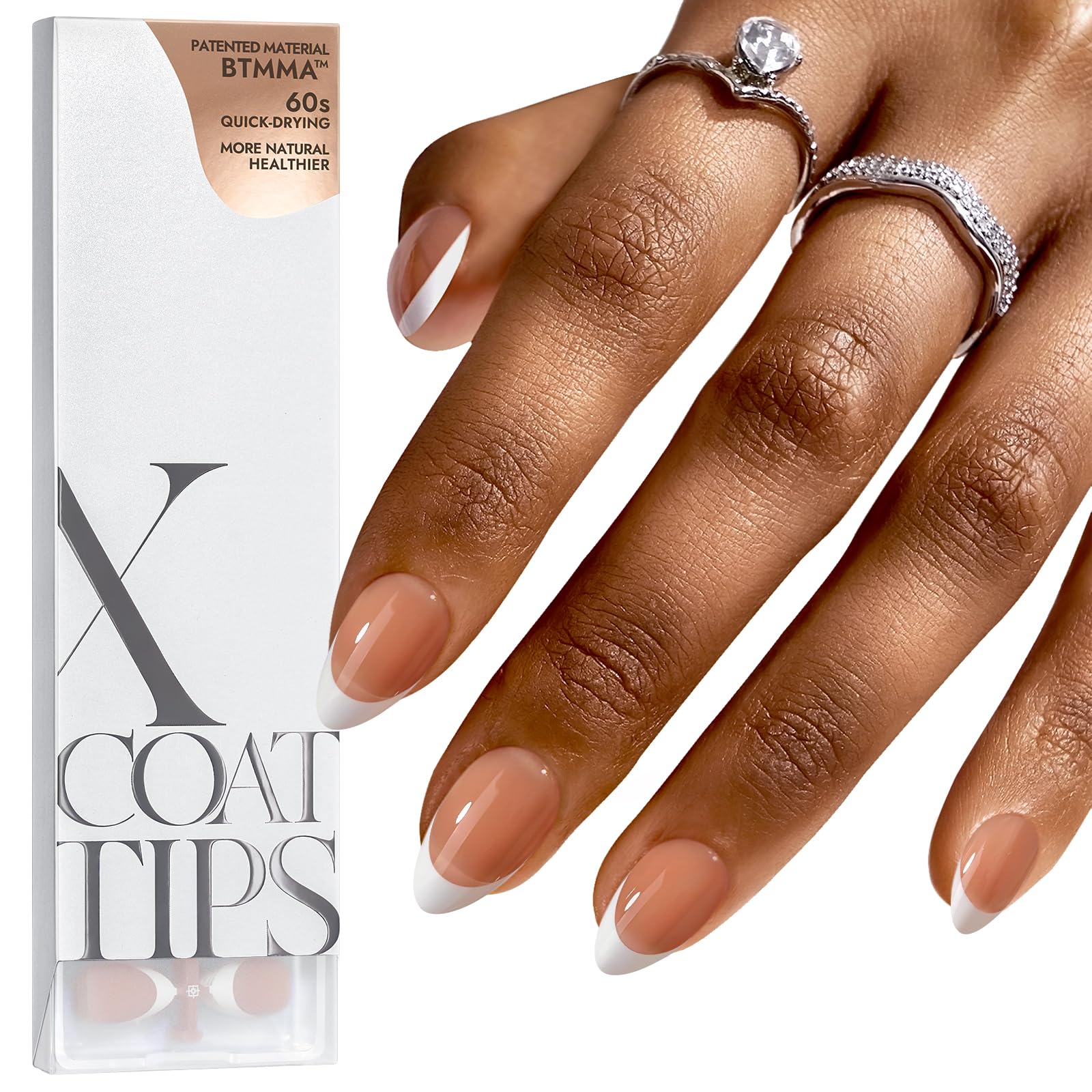 BTArtboxnails French tip press-on nails closeup for quick at-home manicure