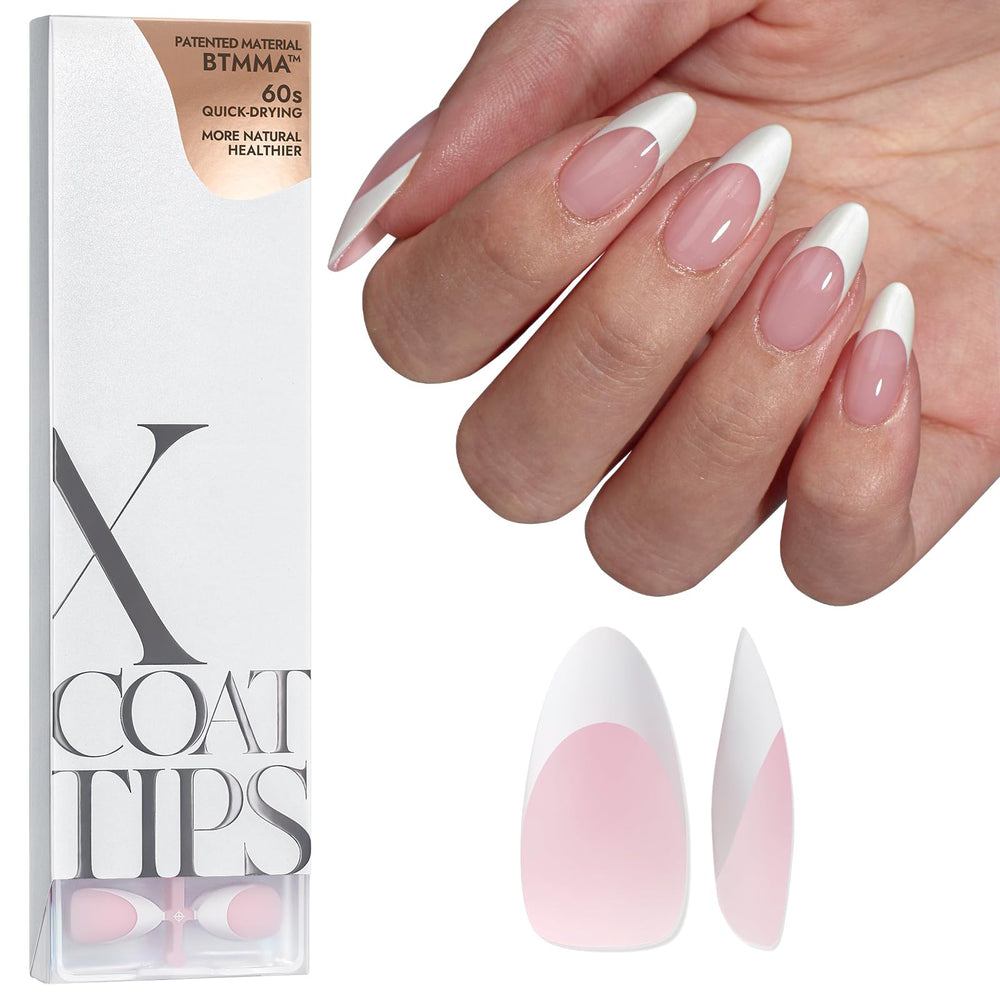 BTArtboxnails French tip press-on nails pink almond for quick chic extensions