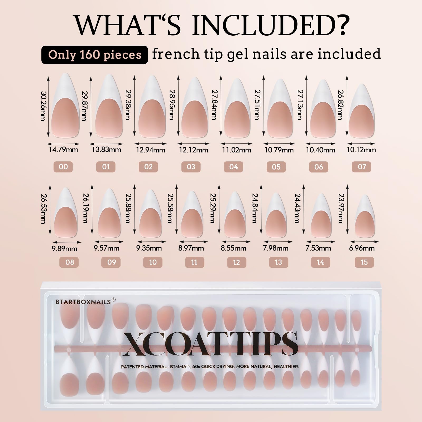 BTArtboxnails comfortable fake nails show no sting feeling on both flat and curved nails.