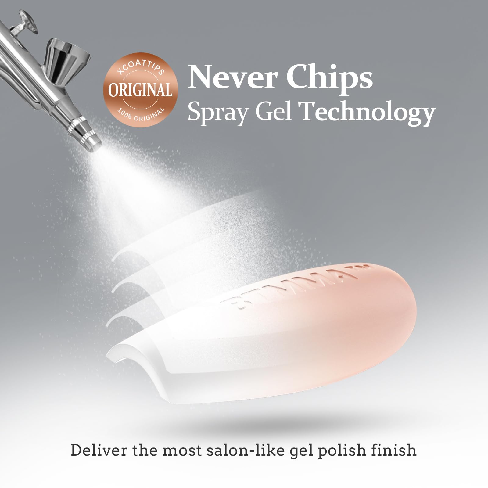 BTArtboxnails nude peach tips with flexible fit for flat and curved nails