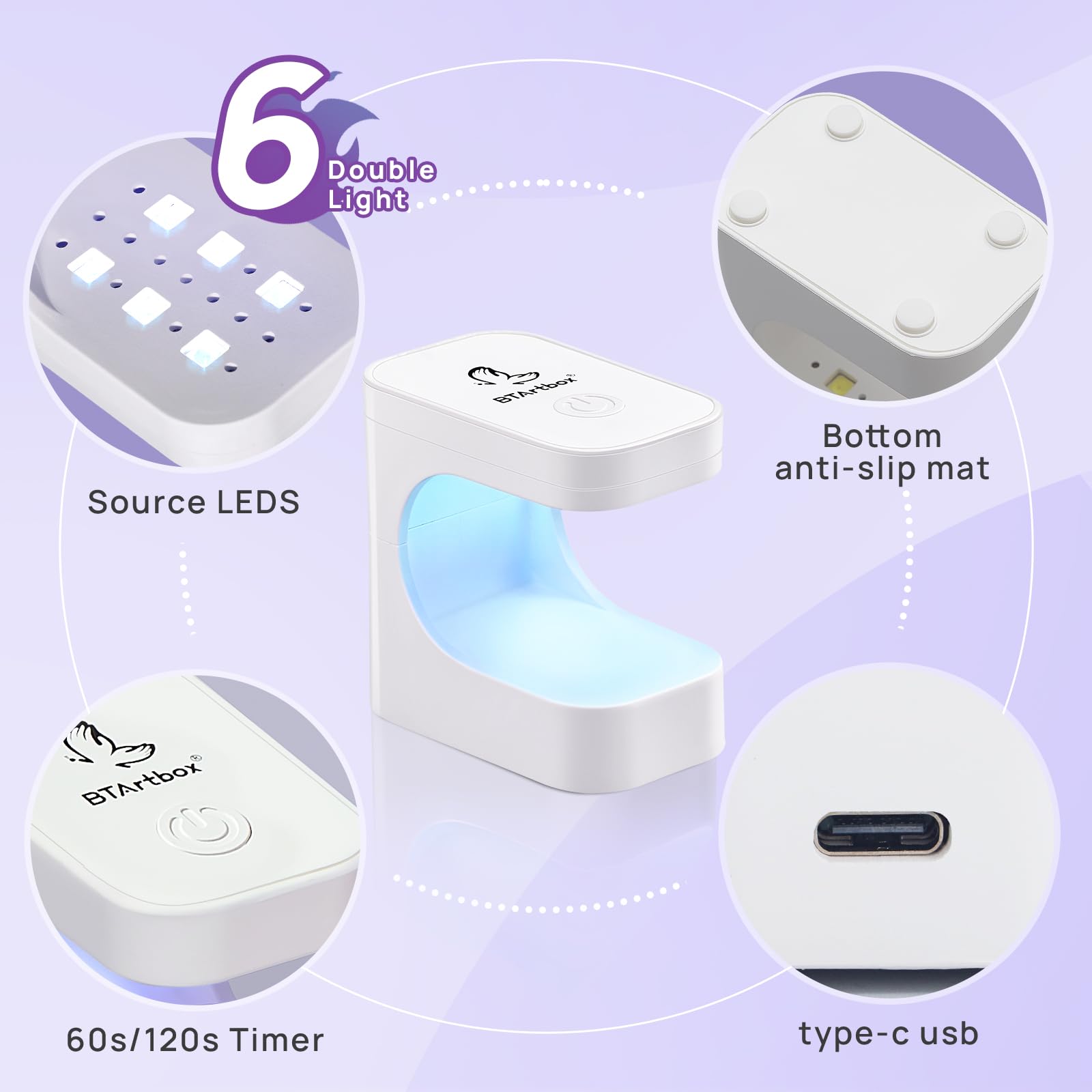 BTArtboxnails package-includes builder gel top coat and lamp for complete set.