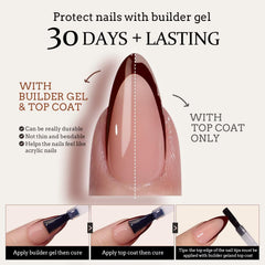 BTArtboxnails primer-base pre-applied close-up for faster at-home nail extensions.