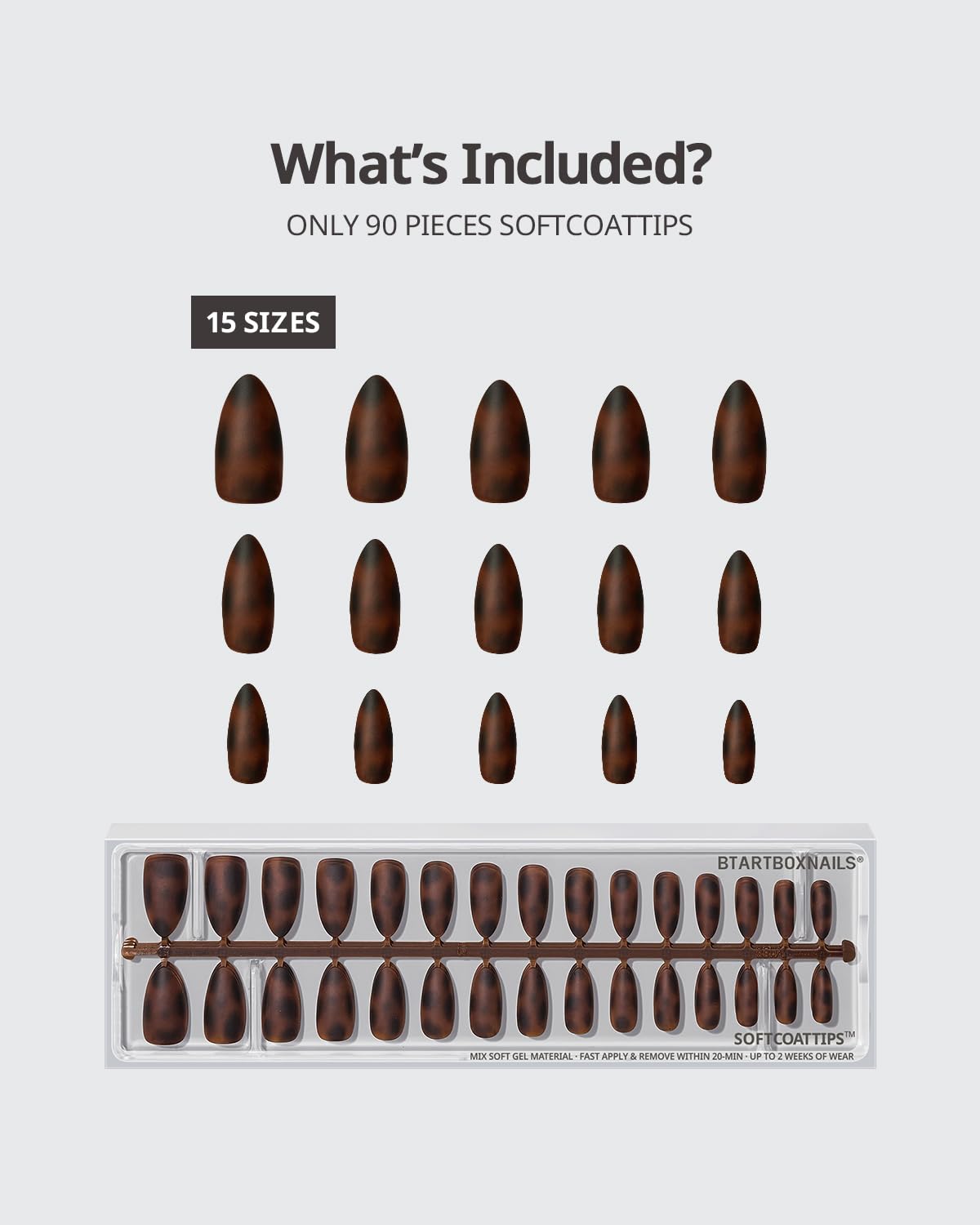 BTArtboxnails SoftCoattips 15 sizes ensure precise sizing for each nail.