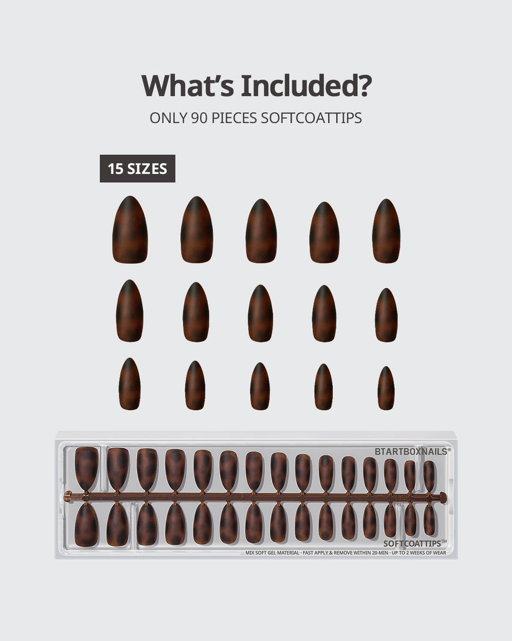 BTArtboxnails SoftCoattips 15 sizes ensure precise sizing for each nail.