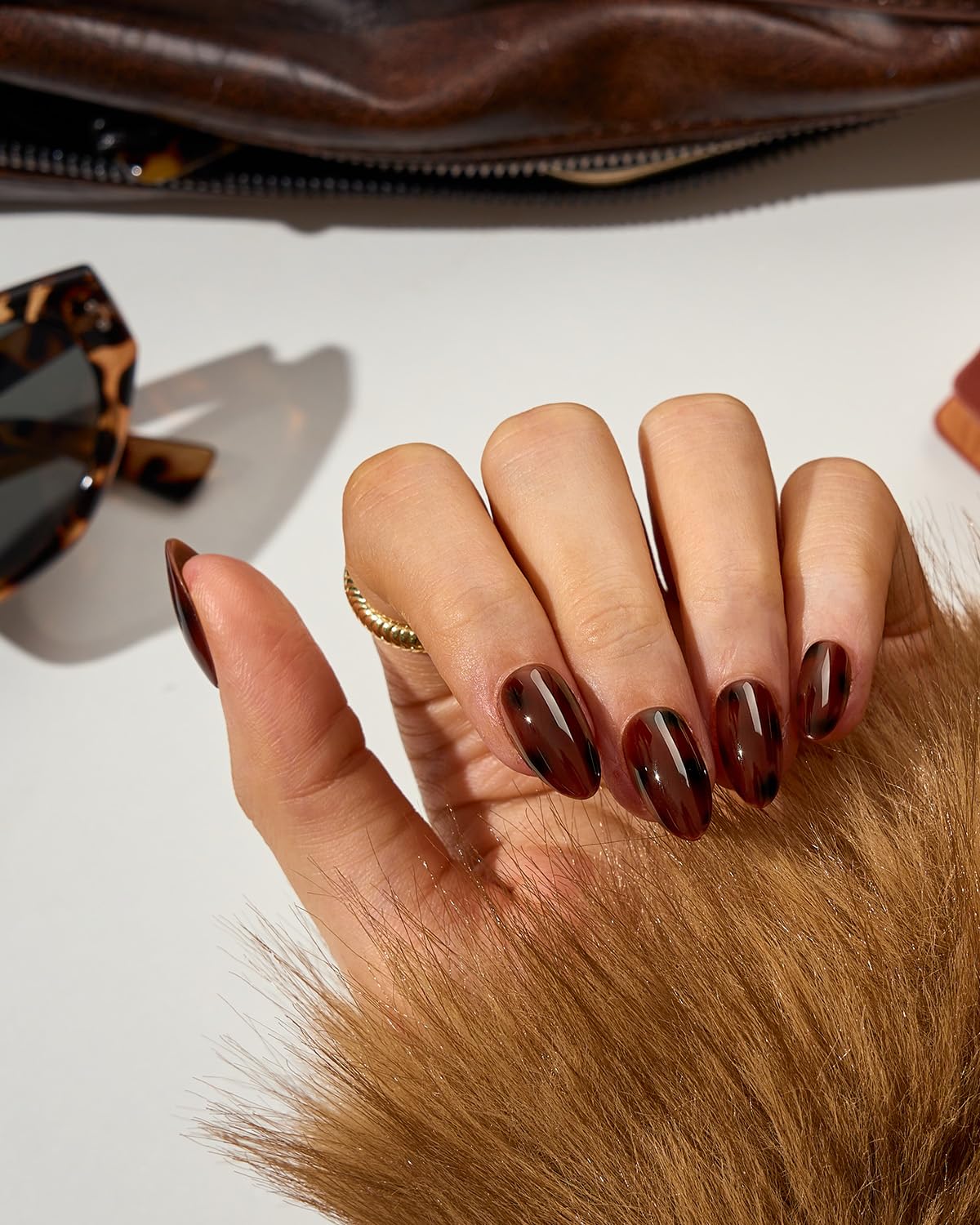 BTArtboxnails SoftCoattips tortoiseshell almond short set in package