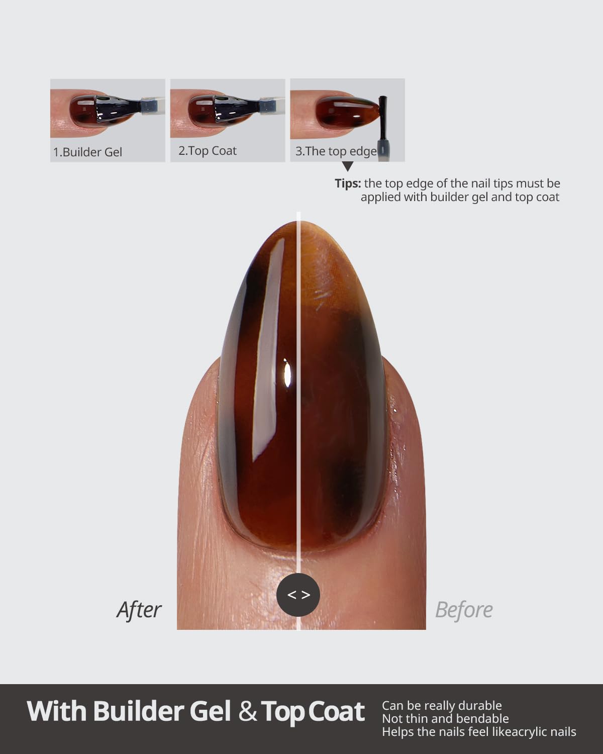 BTArtboxnails SoftCoattips tortoiseshell almond short with natural look
