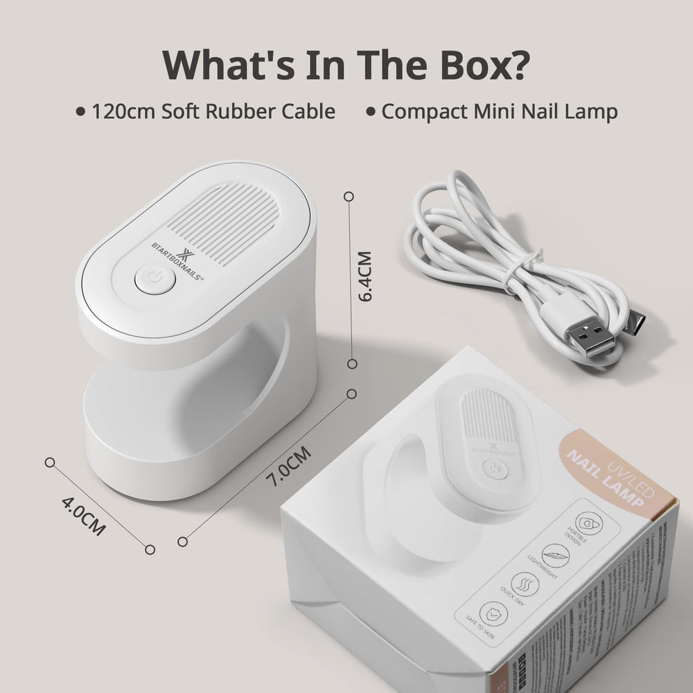 BTArtboxnails USB cable ready for travel, on-the-go manicures.