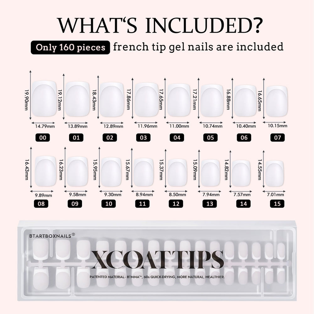 BTArtboxnails XCOATTIPS comfortable fit on natural nails in soft light