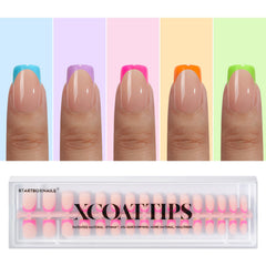 BTArtboxnails XCOATTIPS French nails with short square tips for quick, durable at-home manicures.