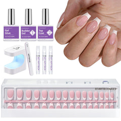 BTArtboxnails XCOATTIPS kit box open shows all-in-one set for easy French manicures.