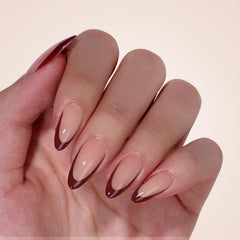 BTArtboxnails XCOATTIPS medium almond nails with soft gel for comfortable fit.