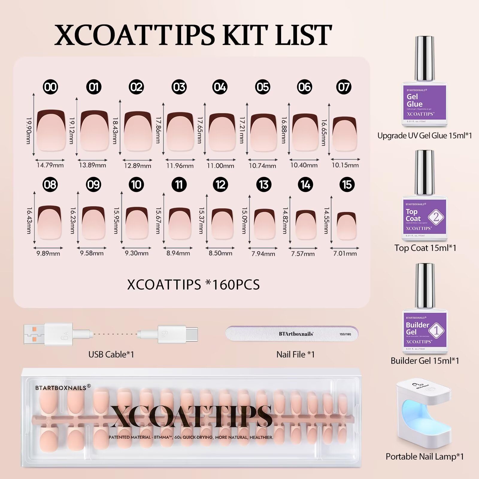 BTArtboxnails XCOATTIPS nail file and primer for smooth prep.