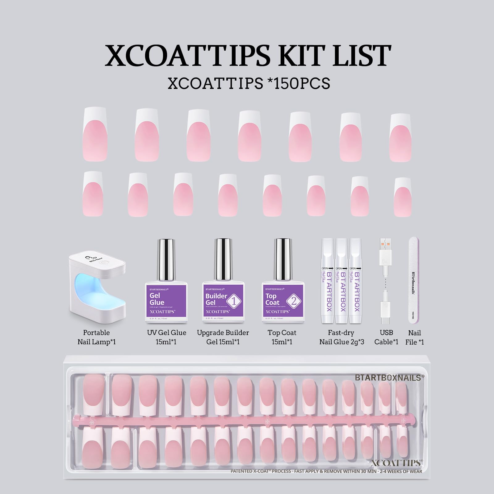 BTArtboxnails XCOATTIPS nail file for smooth, precise edges.